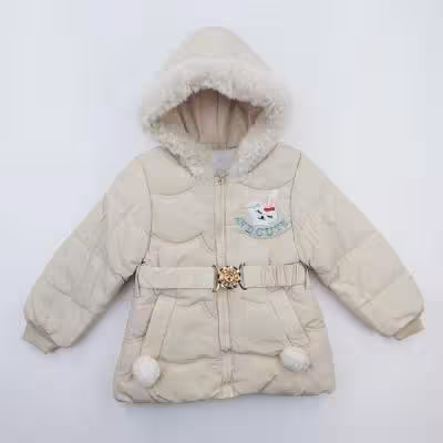 کاپشن دخترانه خرگوشی کرم کد 10406