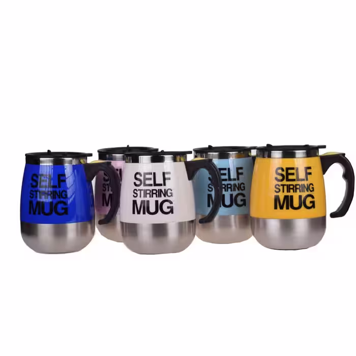 ماگ همزن دار استیل مدل SELF STIRRING MUG