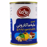 کنسرو مایه ماکارونی با سویا و قارچ روژین ROJIN وزن 400 گرم