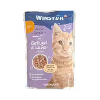 پوچ گربه بالغ با طعم مرغ و جگر در ژل برند winston وینستون 100 گرمی