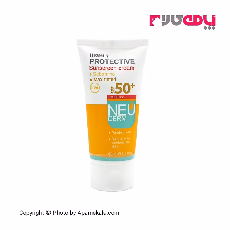 نئودرم ضدآفتاب SPF50 پوست چرب رنگی تیره