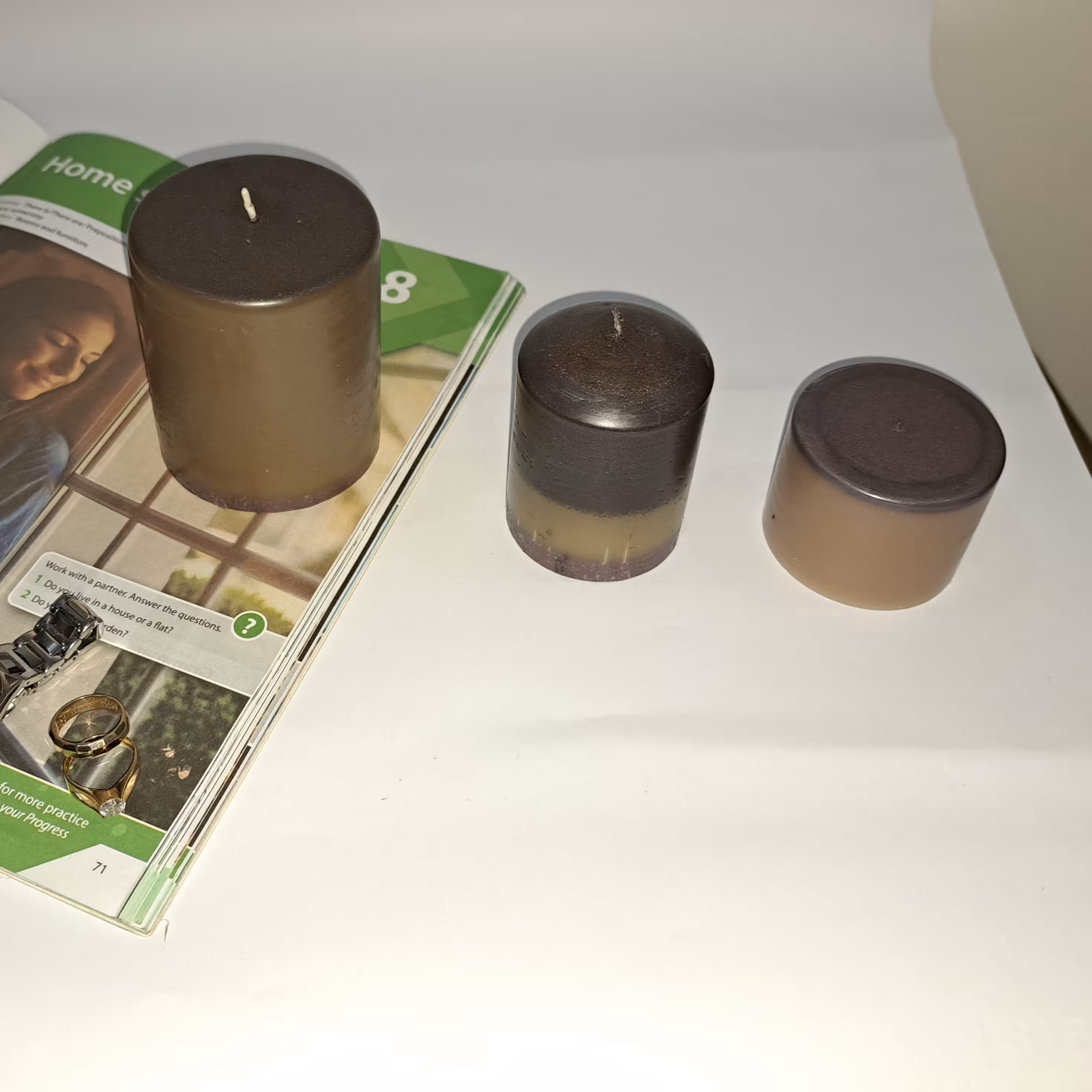 شمع استوانه ای درسه سایز با ارتفاع 8 6 4 