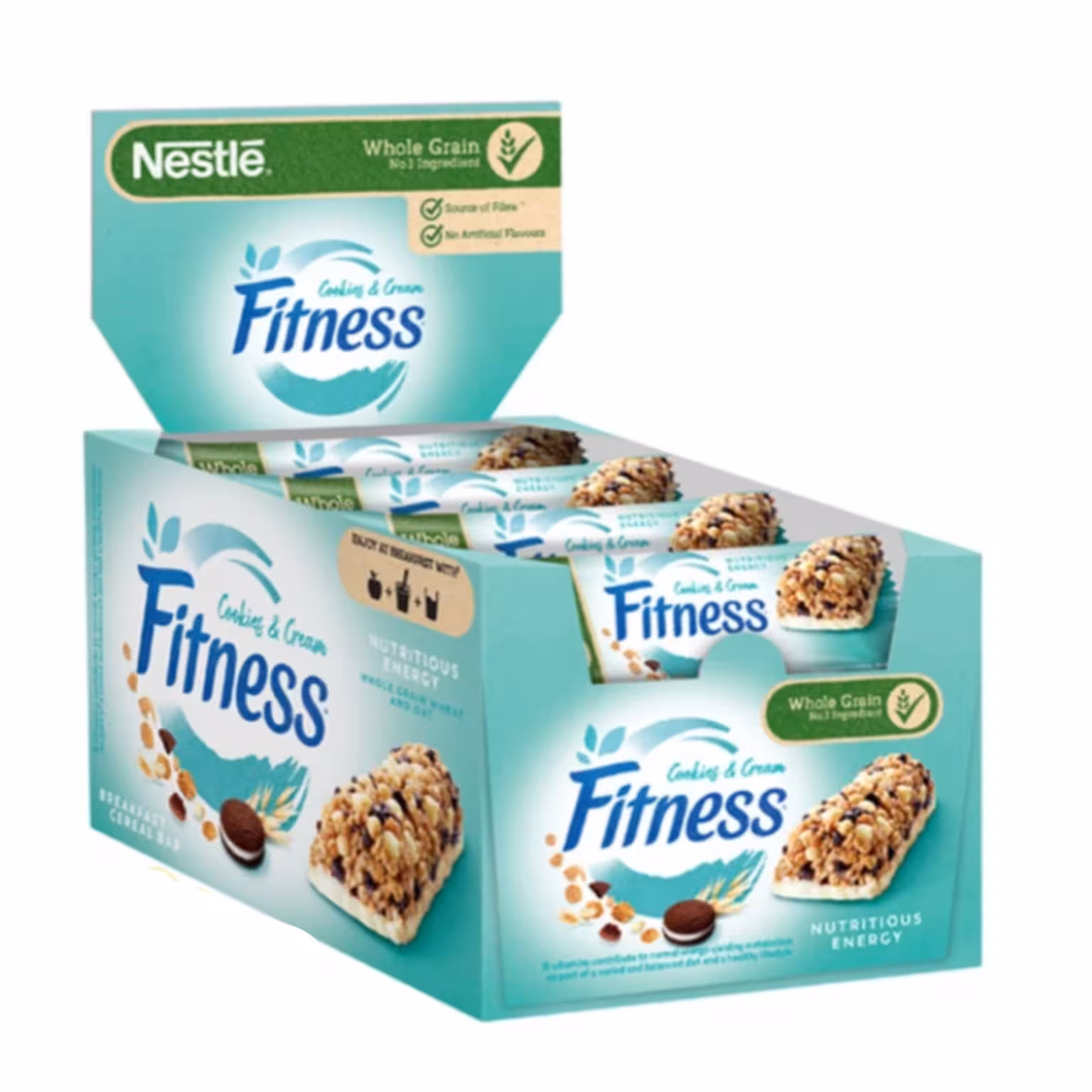 پروتئین بار رژیمی فیتنس با طعم کوکی و خامه باکس 16 عددی fitness nestle