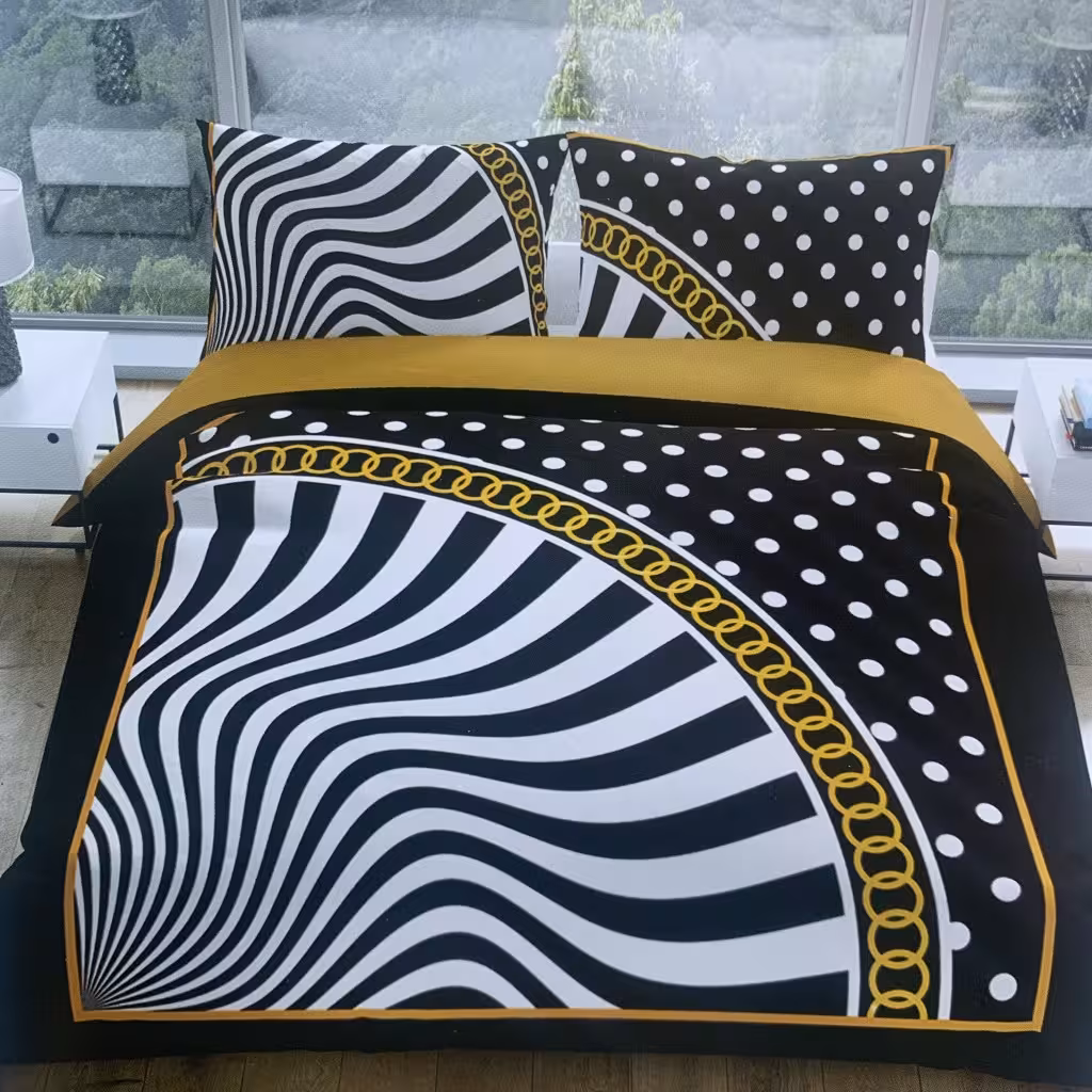 روتختی سفید مشکی خالخالی کد 1312