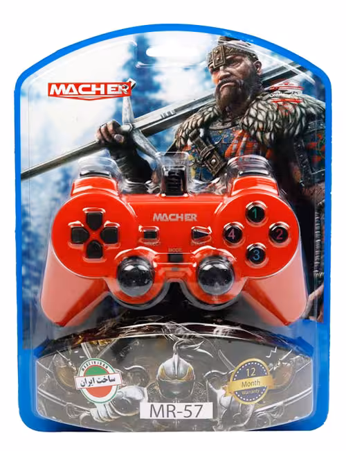 دسته بازی سیمی شوک‌دار Macher مدل MR-57 قرمز