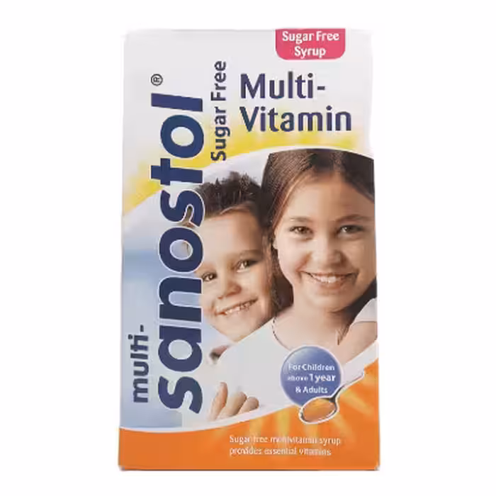 شربت مولتی ویتامین سانستول بدون شکر (155 میلی لیتر)