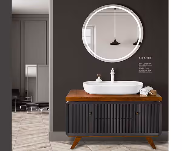 کابینت و روشویی طرح آرت دکو مدل آتلانتیک Atlantic ابعاد 48 * 120 سانتیمتر