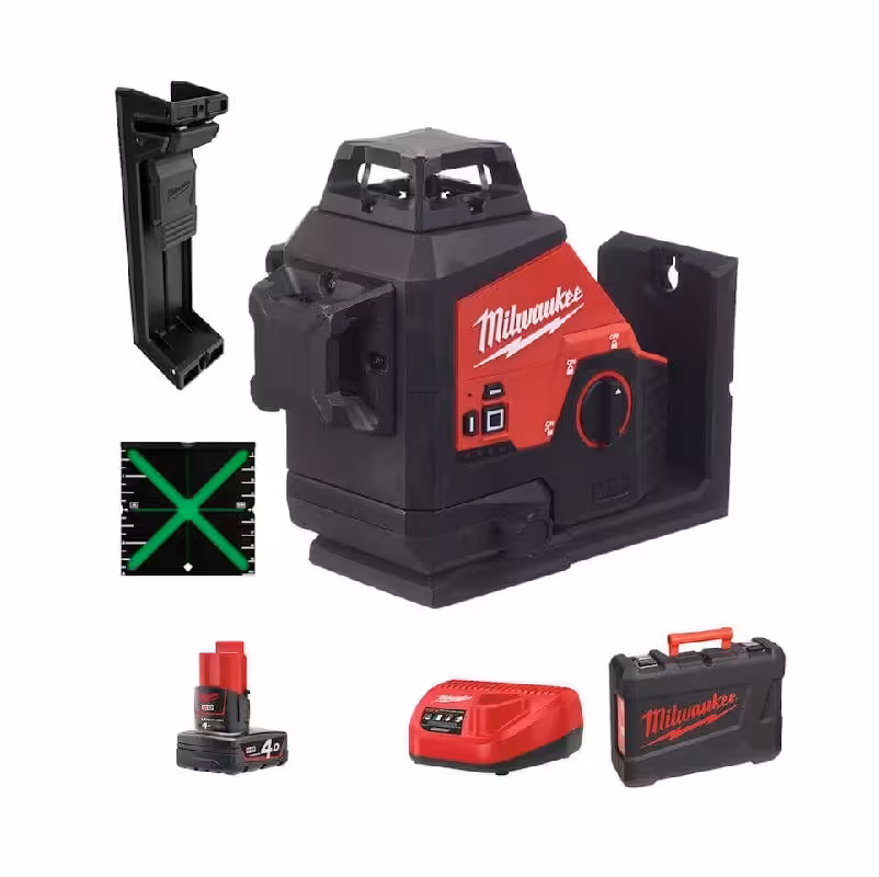 تراز لیزری نور سبز 360 درجه 12 ولت شارژی میلواکی مدل M123PL-401C
