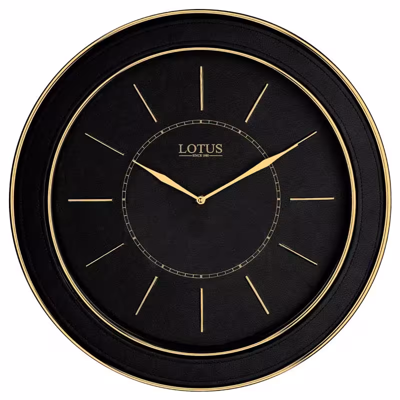 ساعت دیواری چرمی رایکا مدل FERNLEY کد LO-2204 رنگ GOLD