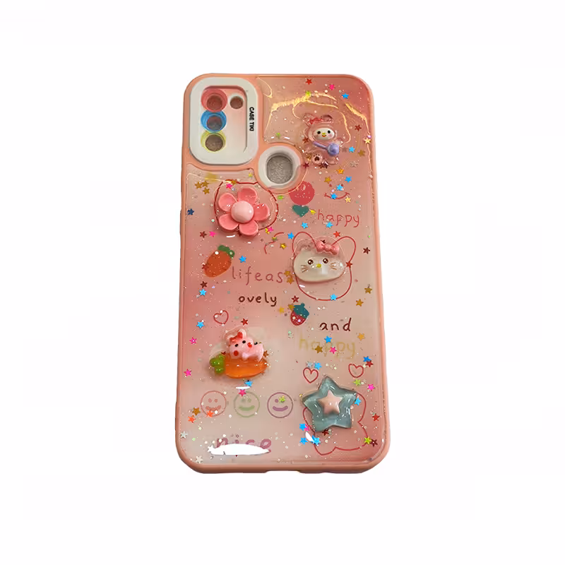 قاب گوشی سامسونگ A11 عروسکی برجسته صورتی زنانه-دخترانه