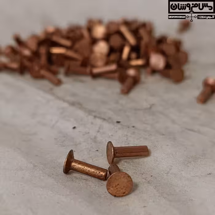 پرچ مسی سایز 9.9 در 2.5 میلی‌متر مدل میخی