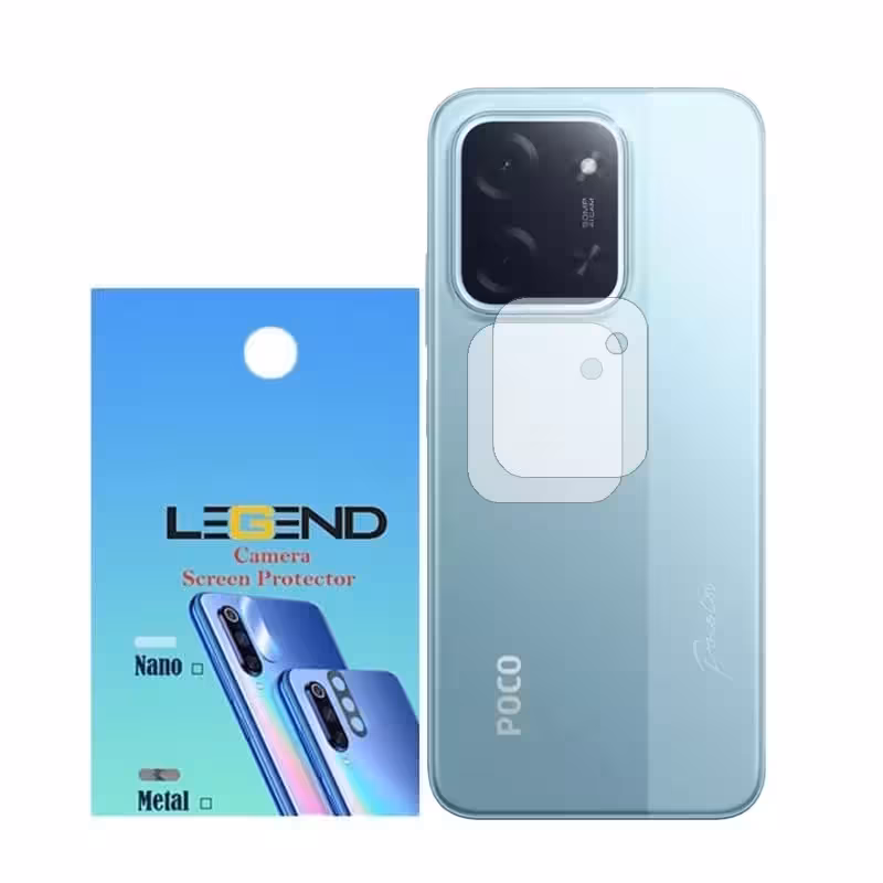 محافظ لنز دوربین لجند مدل نانو گلس مناسب برای موبایل شیائومی Poco C85 بسته 2 عددی