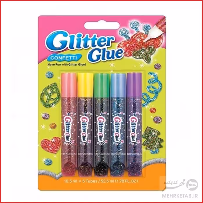 چسب اکلیلی 5 رنگ آموس Amos Glitter Glue 5 Colors