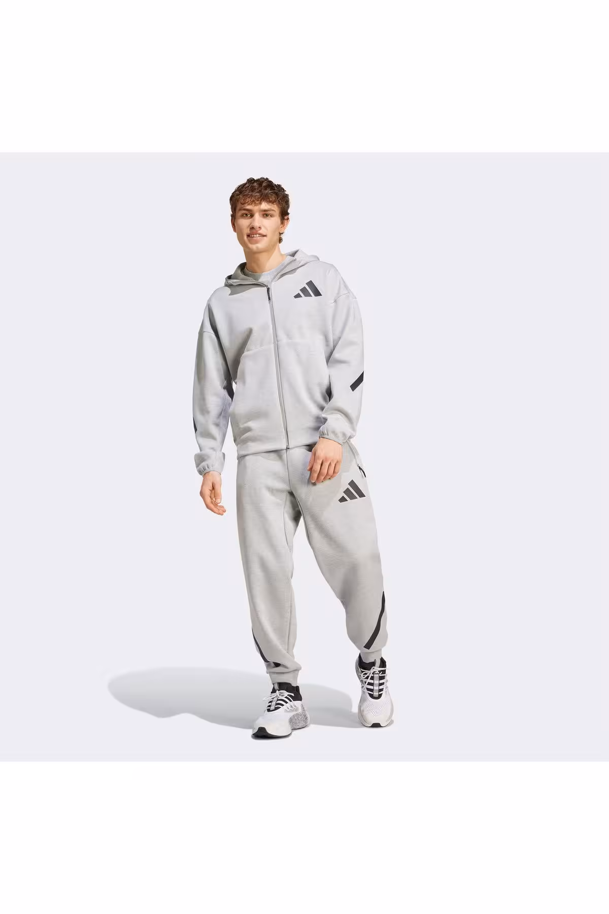 ست گرمکن مردانه Z.N.E. لباس کامل خاکستری مردان زیپ adidas