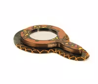 آینه دستی طرح دار چوبی کد MH1025