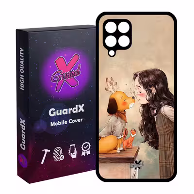 کاور گارد ایکس طرح Girl مدل Glass10323 مناسب برای گوشی موبایل سامسونگ Galaxy A22 4G