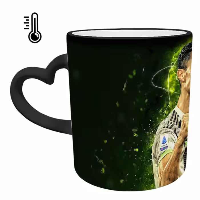 ماگ حرارتی مدل دسته قلبی اکلیلی طرح رونالدو کد 73