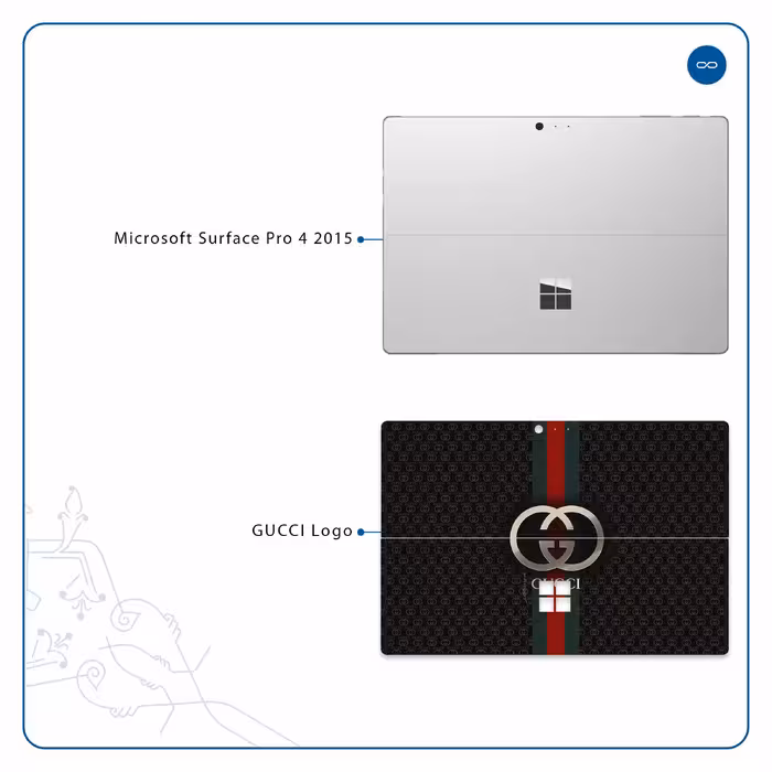 برچسب پوششی ماهوت مدل GUCCI-Logo مناسب برای تبلت مایکروسافت Surface Pro 4 2015