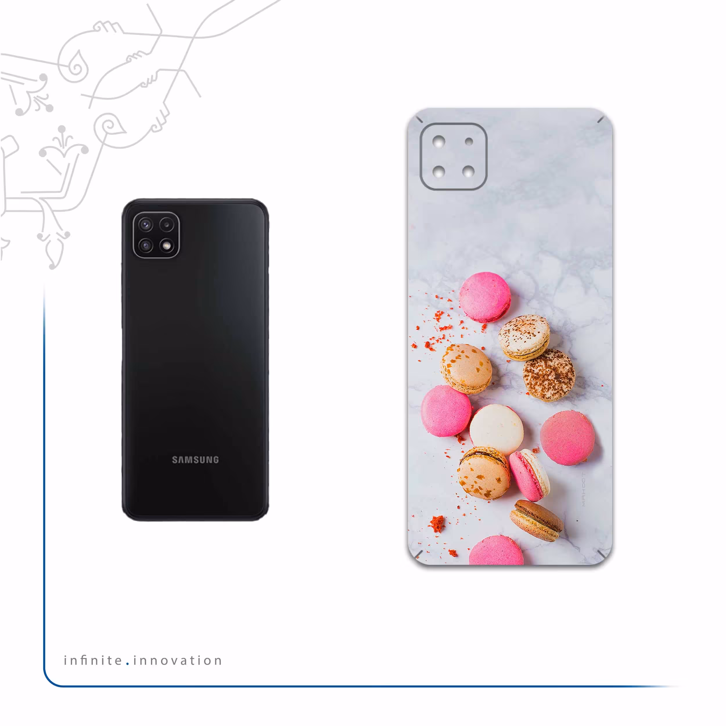 برچسب پوششی ماهوت مدل Macaron-cookie مناسب برای گوشی موبایل سامسونگ Galaxy A22 5G