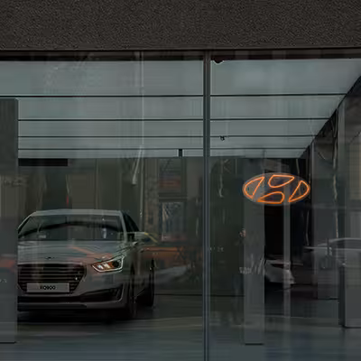 چراغ دیواری نئون دیزاین طرح Hyundai_ORG
