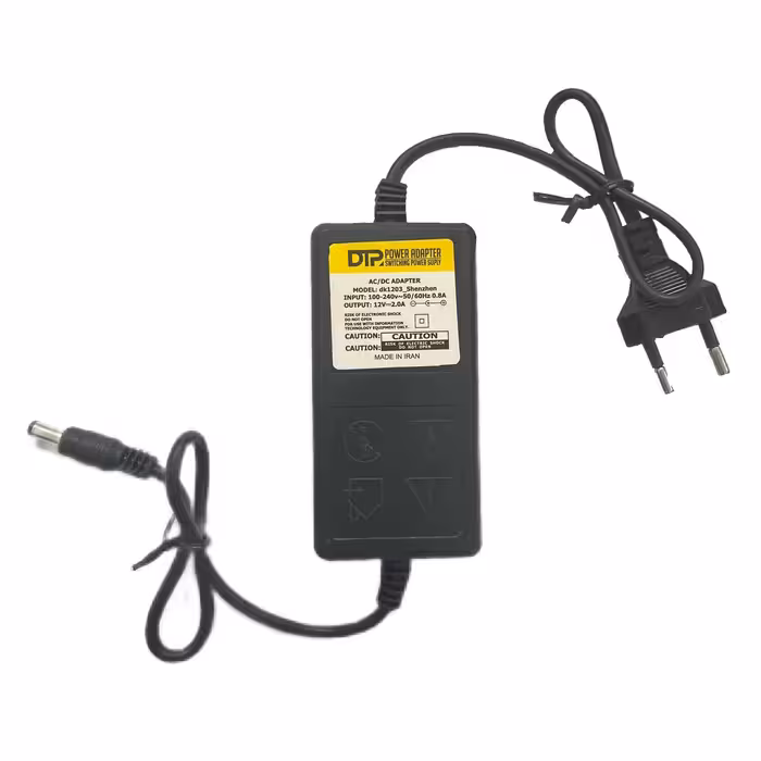آداپتور 12 ولت 2 آمپر مدل 12v02 بسته 2 عددی