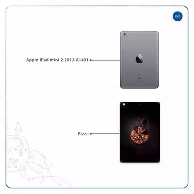 برچسب پوششی ماهوت مدل Pizza مناسب برای تبلت اپل iPad mini 2 2013 A1491