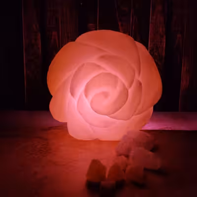 آباژور سنگ نمک مدل طرح گل برجسته کد 02