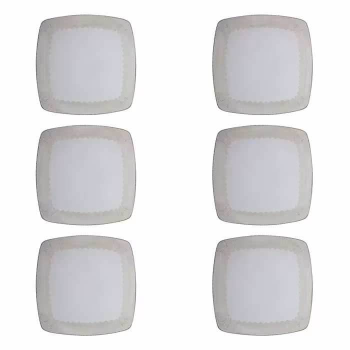 بشقاب غذاخوری لورین مدل تخت 27 ملورین بسته 6 عددی