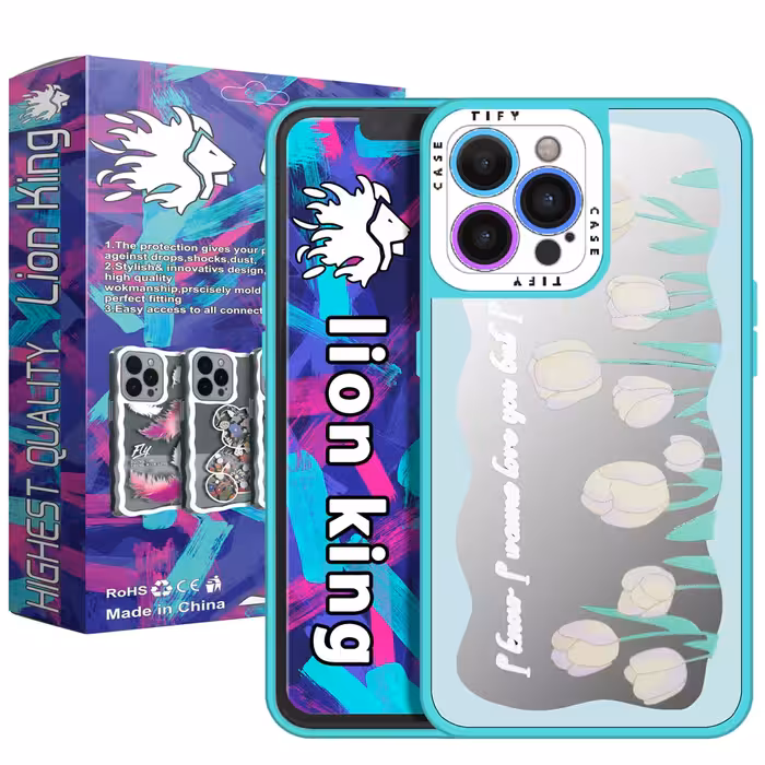   کاور لاین کینگ مدل آینه ایی لاله سبز مناسب برای گوشی موبایل اپل IPhone 12 pro Max