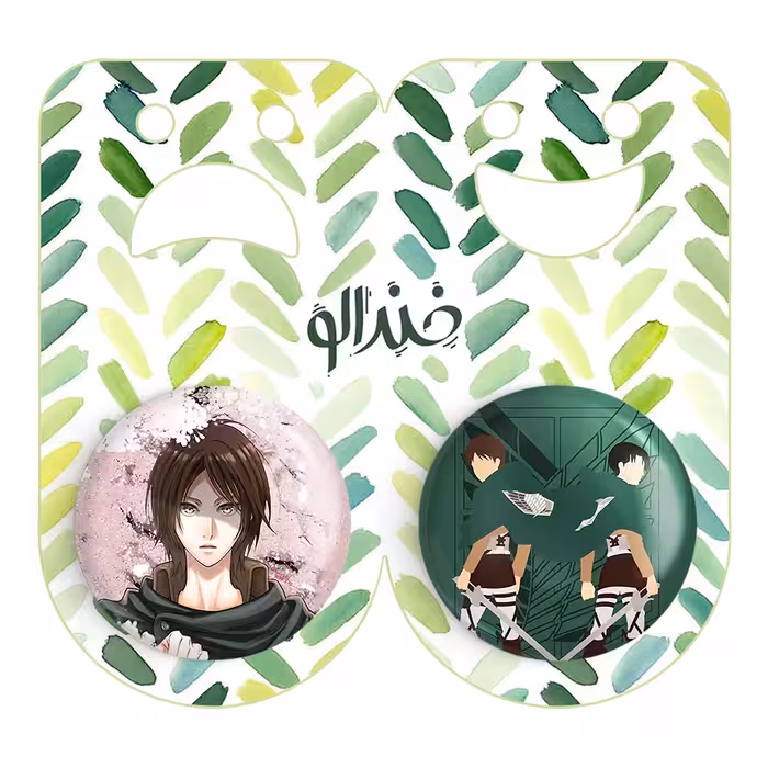 پیکسل خندالو مدل ارن و لیوای انیمه اتک آن تایتان کد 1098510990 مجموعه 2 عددی