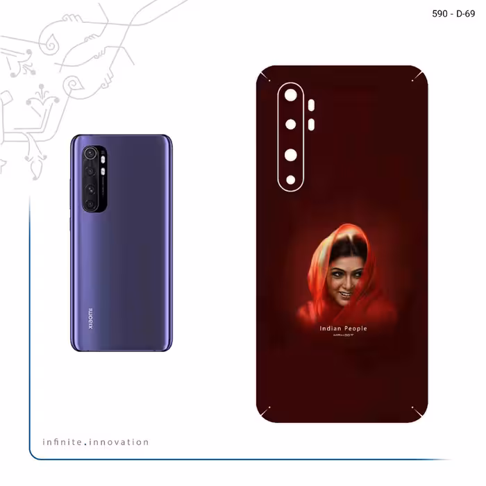 برچسب پوششی ماهوت مدل Portrait of an Indian Woman مناسب برای گوشی موبایل شیائومی Mi Note 10 Lite