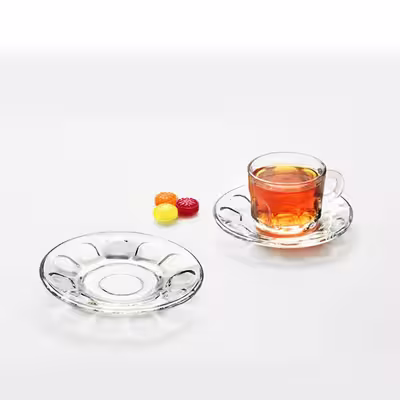 نعلبکی مدل عینکی مجموعه 6عددی