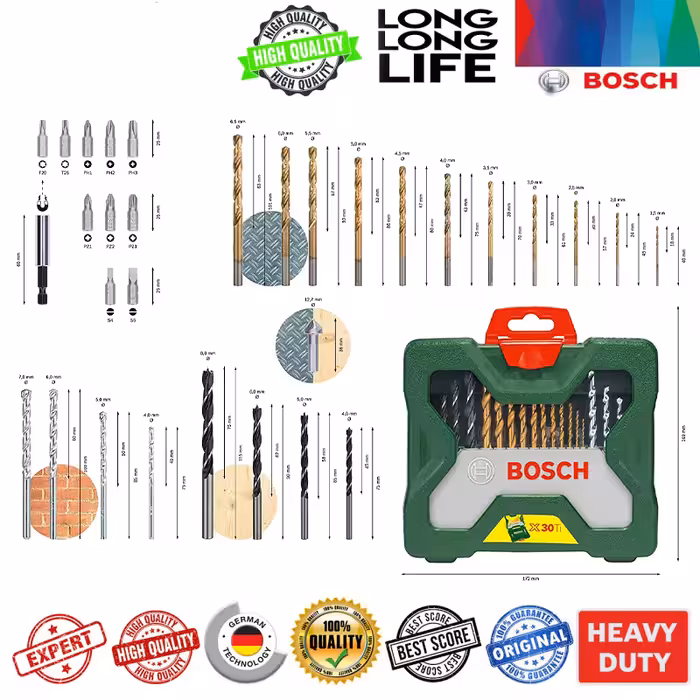 مته و سری پیچ گوشتی بوش مدل X 30 TI بسته 30 عددی