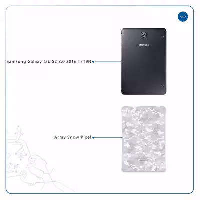 برچسب پوششی ماهوت مدل Army-Winter-Pixel مناسب برای تبلت سامسونگ Galaxy Tab S2 8.0 2016 T719N