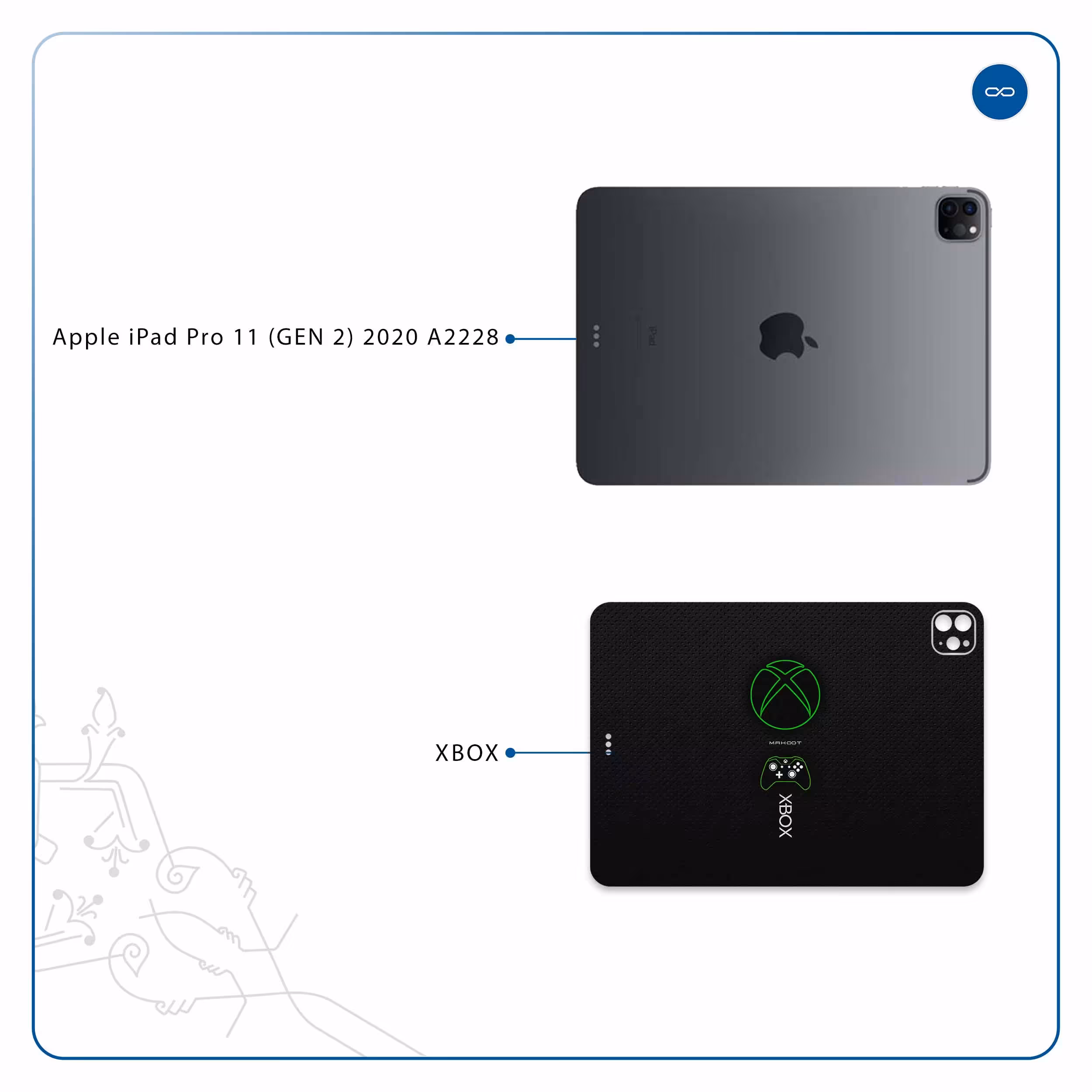 برچسب پوششی ماهوت مدل XBOX مناسب برای تبلت اپل iPad Pro 11 (GEN 2) 2020 A2228
