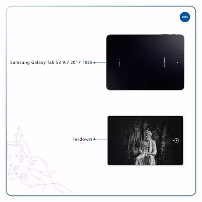 برچسب پوششی ماهوت مدل Ferdowsi-Logo مناسب برای تبلت سامسونگ Galaxy Tab S3 9.7 2017 T825