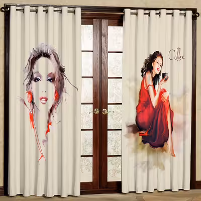   پرده مدل دختر مخمل پانچی کد 1020L سایز 140x280 سانتی متر