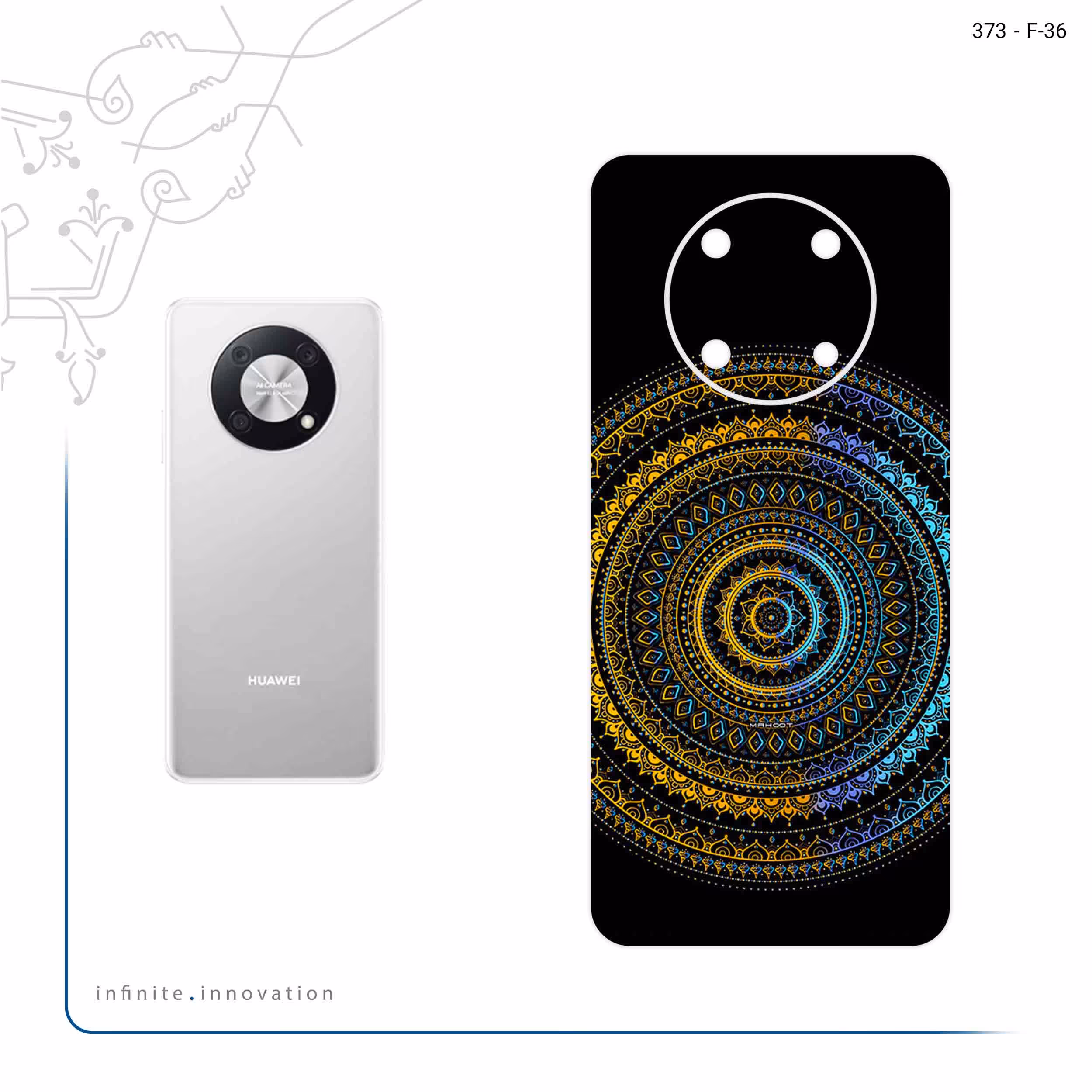 برچسب پوششی ماهوت مدل Mandala Design 2 مناسب برای گوشی موبایل هوآوی Nova Y90