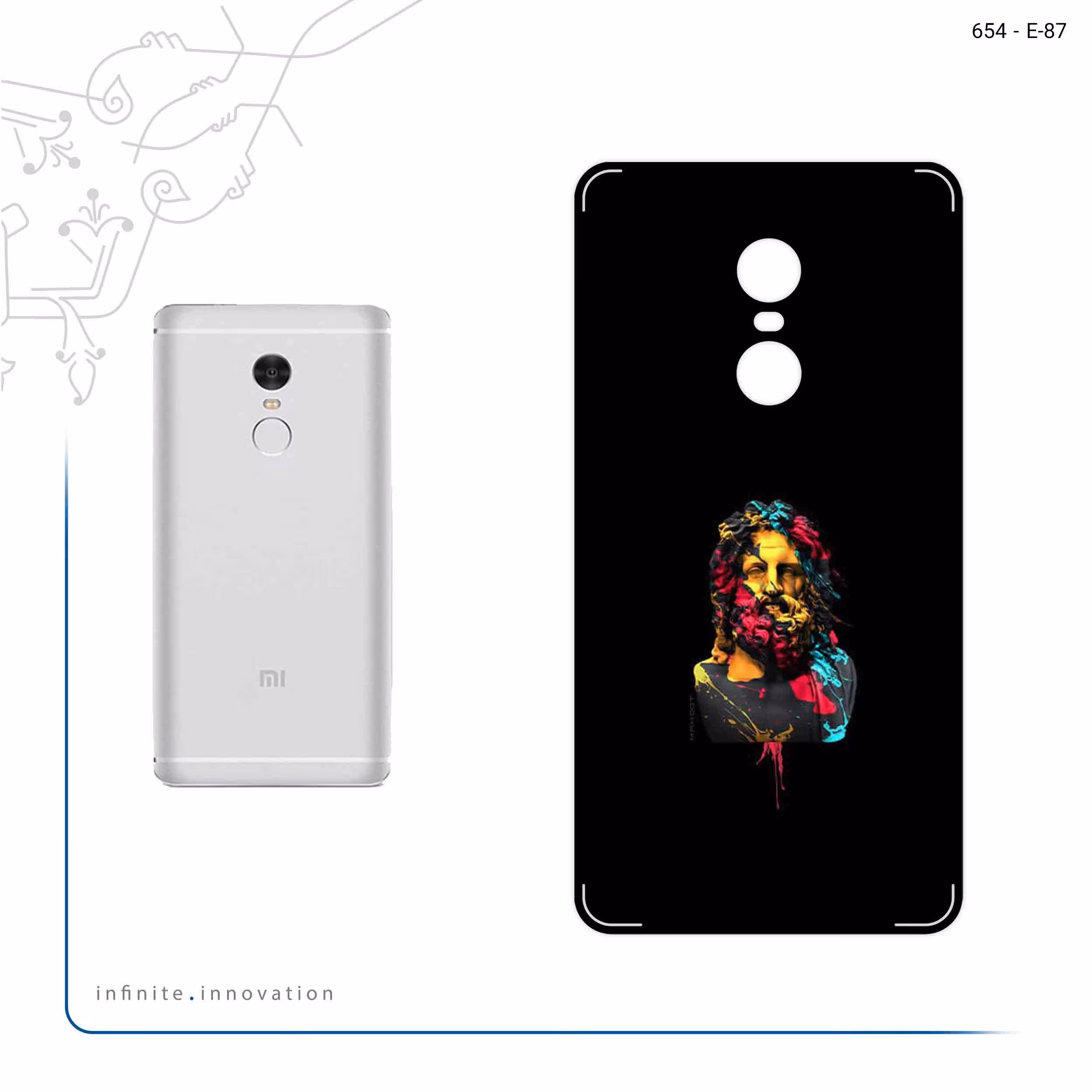 برچسب پوششی ماهوت مدل Painted Sculpture Digital Art مناسب برای گوشی موبایل شیائومی Redmi Note 4