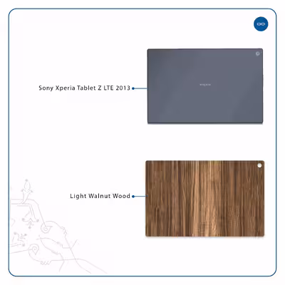 برچسب پوششی ماهوت مدل Light Walnut Wood مناسب برای تبلت سونی Xperia Tablet Z LTE 2013