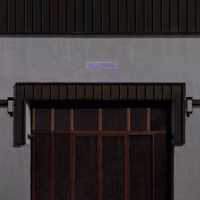 چراغ دیواری نئون دیزاین طرح Welcome_PR