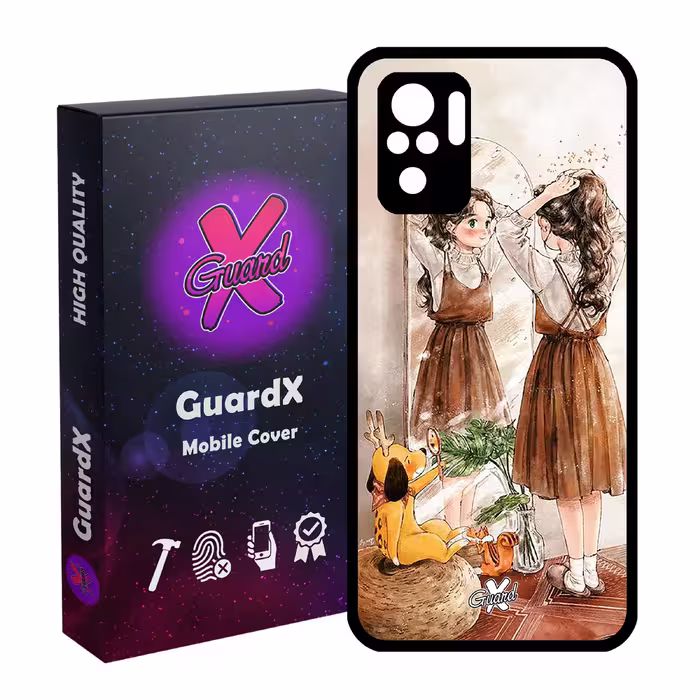 کاور گارد ایکس طرح Girl مدل Glass10306 مناسب برای گوشی موبایل شیائومی Redmi Note 10 4G / Note 10S