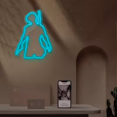 چراغ دیواری نئون دیزاین طرح Pubg-GL_TBL