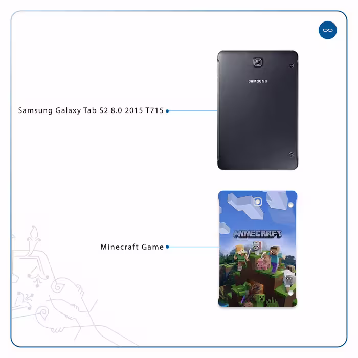 برچسب پوششی ماهوت مدل Minecraft-Game مناسب برای تبلت سامسونگ Galaxy Tab S2 8.0 2015 T715