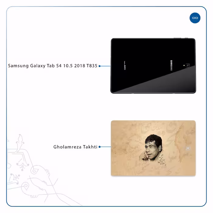 برچسب پوششی ماهوت مدل Gholamreza Takhti مناسب برای تبلت سامسونگ Galaxy Tab S4 10.5 2018 T835