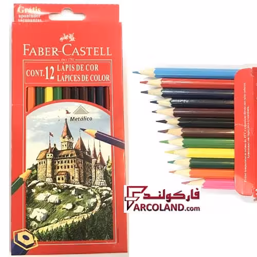مداد رنگی 12 رنگ مقوایی فابر کاستل طرح کد 2269
