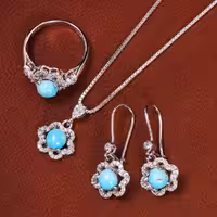 نیم ست فیروزه زنانه کد 21043 - جواهری مشاهیر