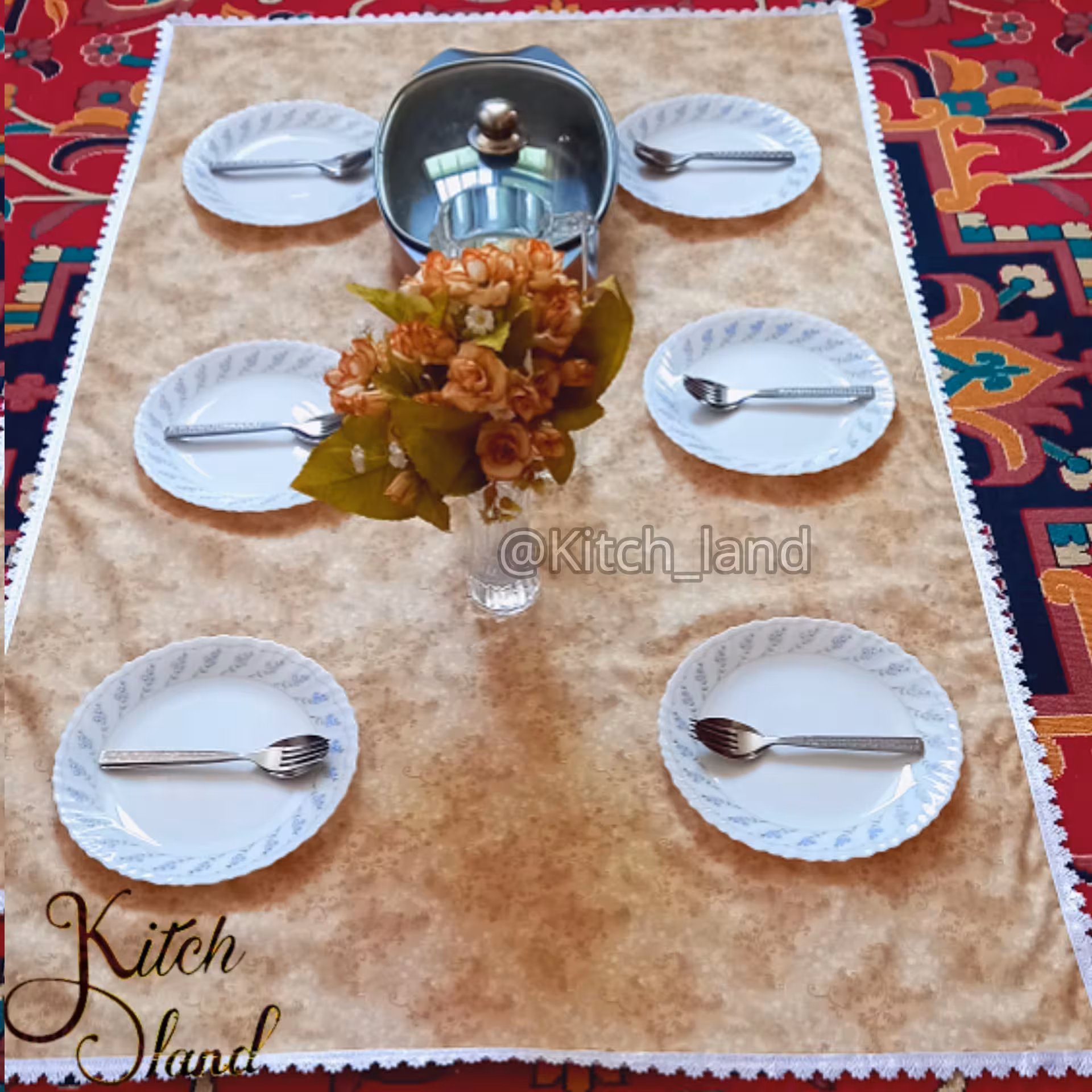 سفره پارچه ای 6 نفره یکرو