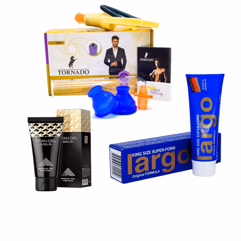 کرم حجم دهنده لارگو گرید A ژل تیتان گلد اصل (تقویت نعوظ و افزایش سایز و حجم ) بادکش_تورنادو