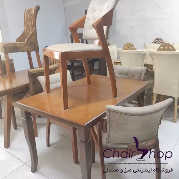 میز و صندلی ناهار خوری 6 نفره مدل راشا یا پیچکی